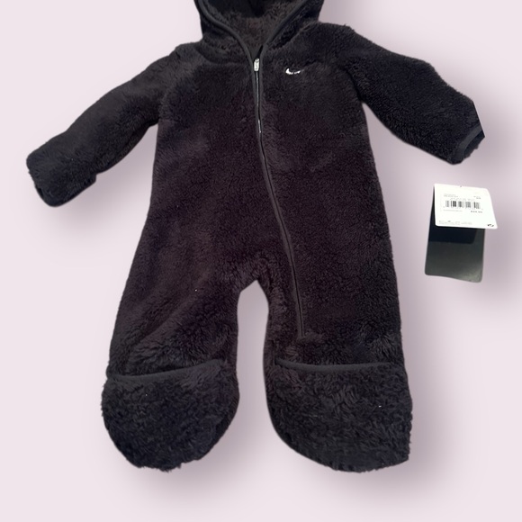 NWT Baby Nike Black Fleece Zip Front Hoodie One Piece Size 6 Months - Picture 6 of 8